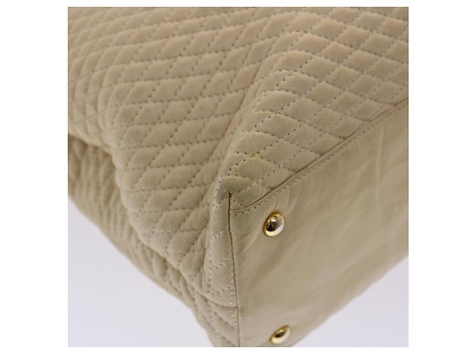 Bolsa de ombro acolchoada BALLY couro bege Auth yb275 - vista 11