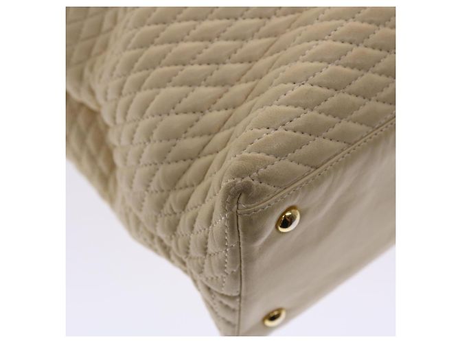 Bolsa de ombro acolchoada BALLY couro bege Auth yb275 - vista 13