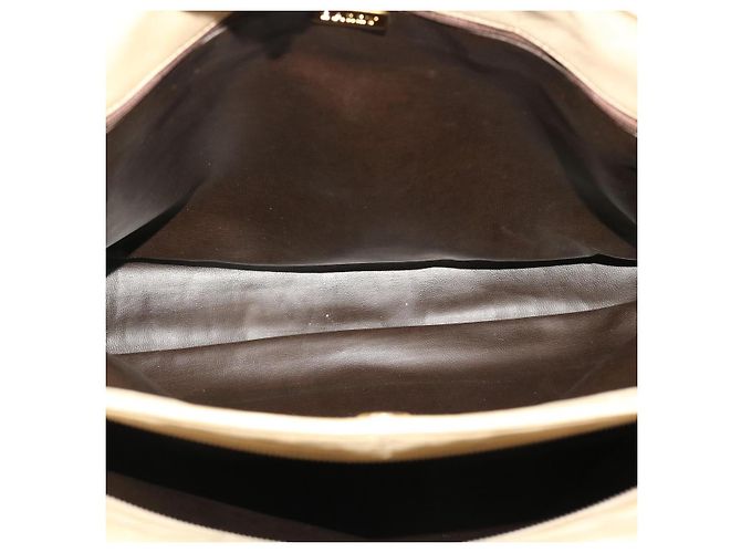 Bolsa de ombro acolchoada BALLY couro bege Auth yb275 - vista 18