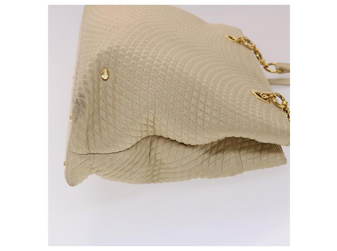 Bolsa de ombro acolchoada BALLY couro bege Auth yb275 - vista 4