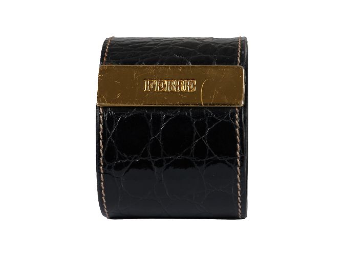 Bracciale rigido in pelle Gianfranco Ferré Nero - vista 2