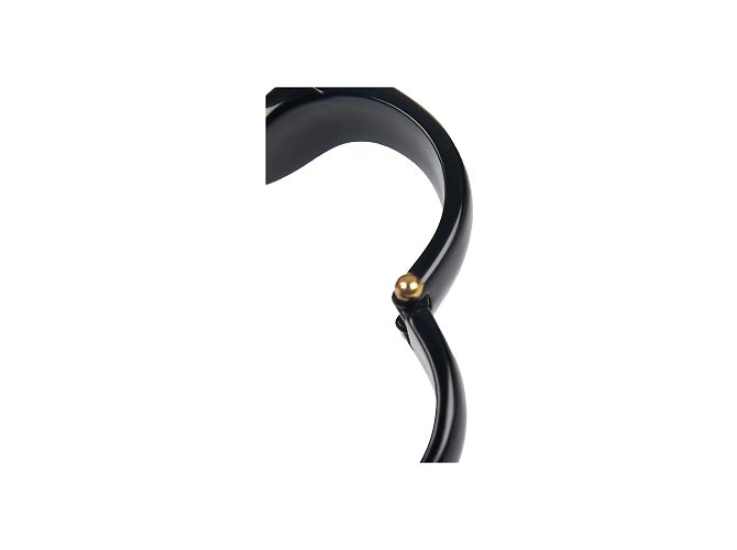 Autre Marque Bracciale scultoreo in resina nera con chiusura dorata Nero - vista 4