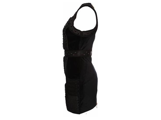 Autre Marque Balmain X H&M, Schwarzes Samtkleid. - Ansicht 2