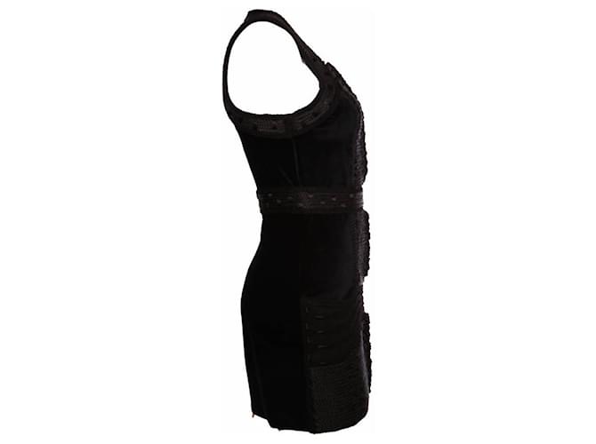 Autre Marque Balmain X H&M, Schwarzes Samtkleid. - Ansicht 4