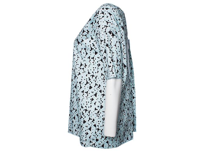 Marni, Blusa de popeline de algodão com costas abertas. Azul - vista 2
