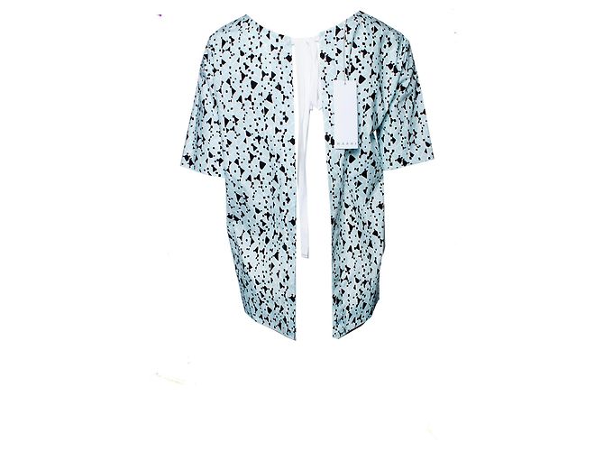 Marni, Blusa de popeline de algodão com costas abertas. Azul - vista 3