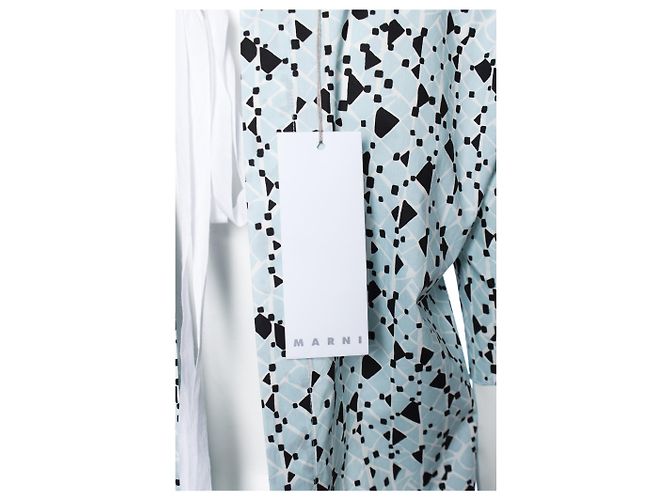 Marni, Blusa de popeline de algodão com costas abertas. Azul - vista 5
