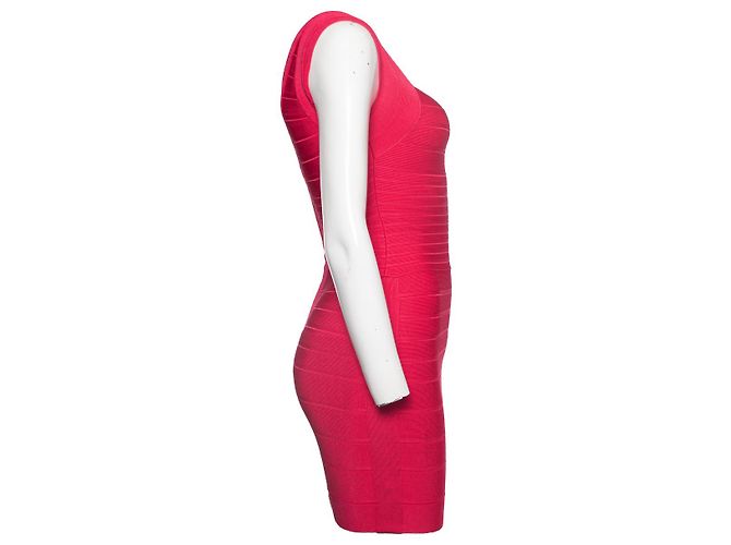 HERVE LEGER, Fuchsia Zoe Body-Con-Stretchkleid Pink - Ansicht 3