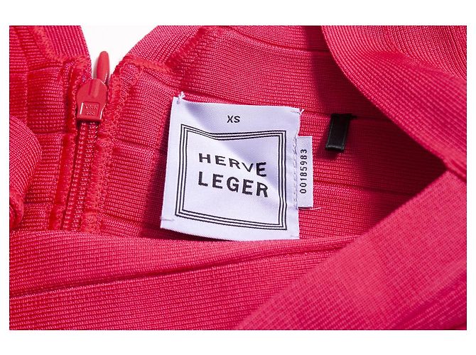 HERVE LEGER, Fuchsia Zoe Body-Con-Stretchkleid Pink - Ansicht 7