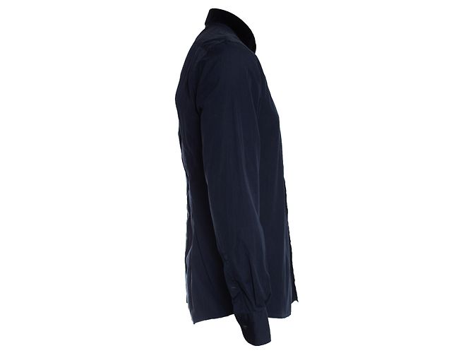 Dolce & Gabbana, Chemise bleue à col en velours. - vue 3