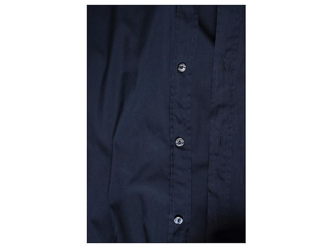 Dolce & Gabbana, Chemise bleue à col en velours. - vue 5