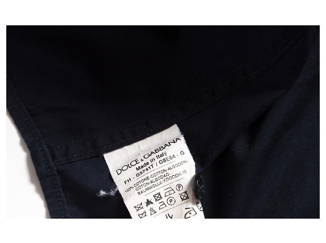 Dolce & Gabbana, Chemise bleue à col en velours. - vue 6