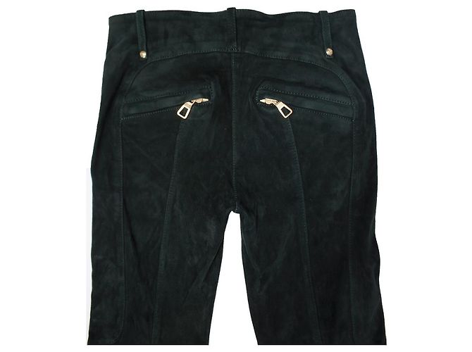 Autre Marque Balmain XH&M, Calça biker camurça verde. - vista 4