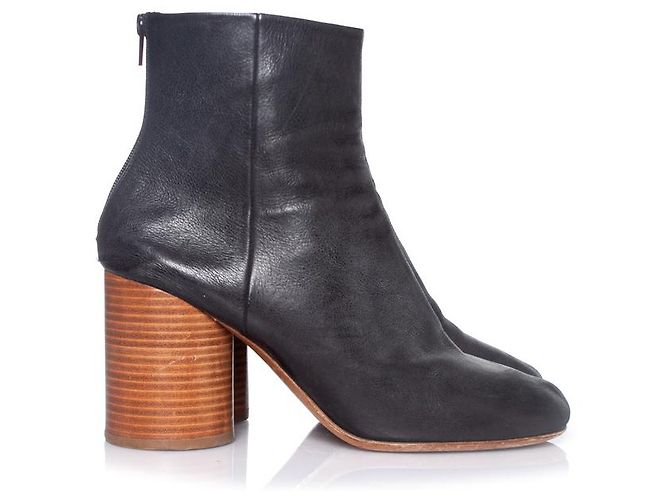 Maison Martin Margiela Maison Margiela, Stivaletti tondi in pelle nera - vista 5