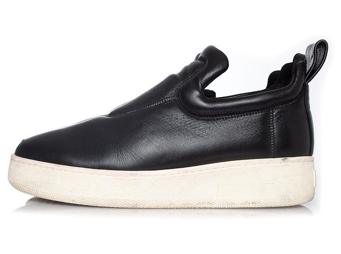 Céline Celine, Sneaker slip on in pelle nera Nero - vista 2
