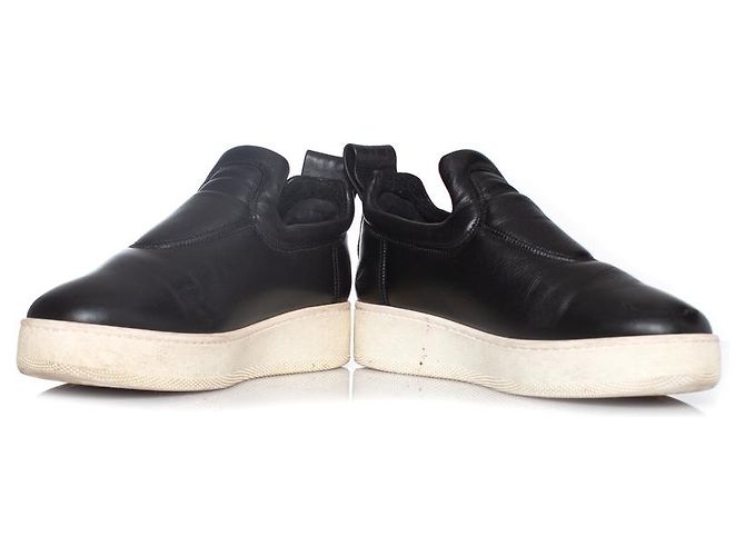 Céline Celine, Sneaker slip on in pelle nera Nero - vista 3
