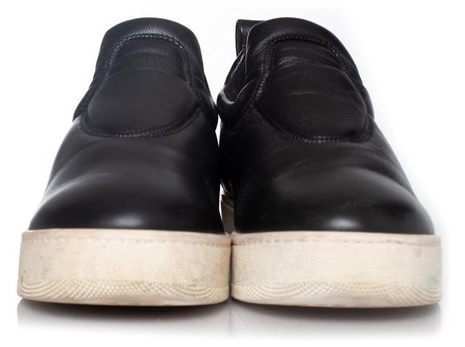 Céline Celine, Sneaker slip on in pelle nera Nero - vista 4