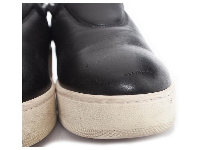 Céline Celine, Sneaker slip on in pelle nera Nero - vista 7