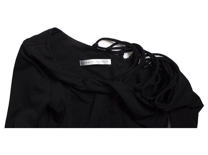 Autre Marque Susanna Monaco, Kleid mit offener Schulterpartie Schwarz - Ansicht 8