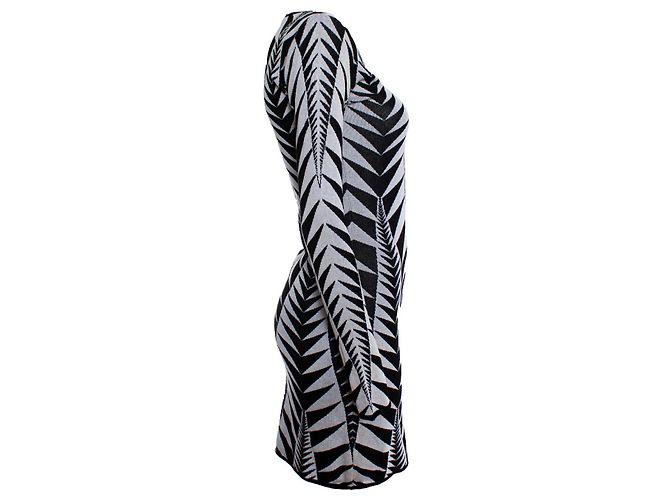 Balmain Balmaın, Stretchkleid mit Grafikdruck Schwarz Weiß - Ansicht 3