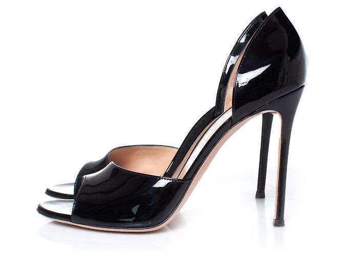 Gianvito Rossi, Sandali in vernice nera Nero - vista 2