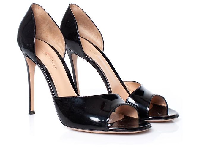 Gianvito Rossi, Sandali in vernice nera Nero - vista 4