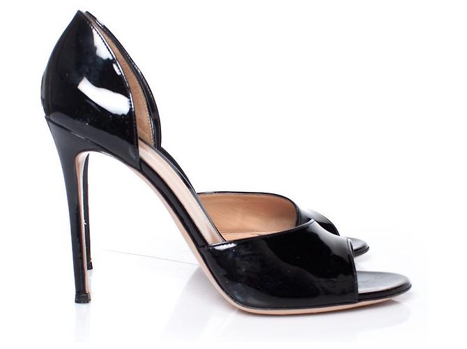 Gianvito Rossi, Sandali in vernice nera Nero - vista 5