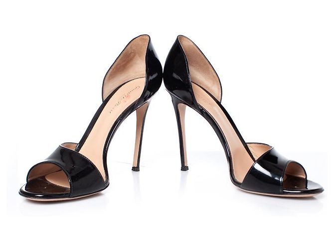 Gianvito Rossi, Sandali in vernice nera Nero - vista 7