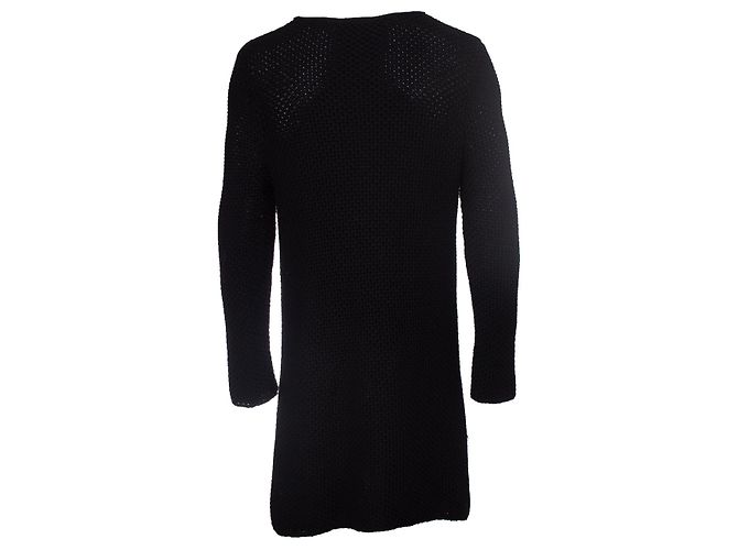 Autre Marque Tony Cohen, Strickjacke mit Taschen aus Kunstleder Schwarz - Ansicht 2