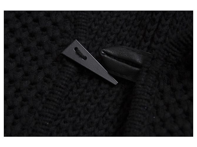 Autre Marque Tony Cohen, Strickjacke mit Taschen aus Kunstleder Schwarz - Ansicht 5