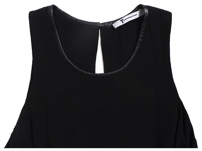 T By Alexander Wang T di Alexander Wang, canotta con dettagli in pelle Nero - vista 6