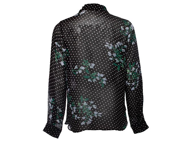 GANNI, Bluse mit Polkadot-Rüschen Schwarz - Ansicht 2