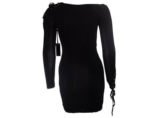 Autre Marque Stunden, Glitzerndes Minikleid mit Spitze Schwarz - Ansicht 2