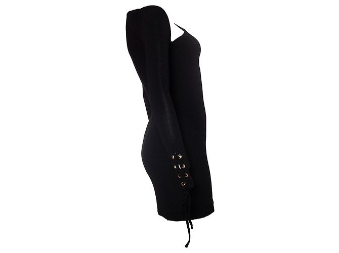 Autre Marque Stunden, Glitzerndes Minikleid mit Spitze Schwarz - Ansicht 3
