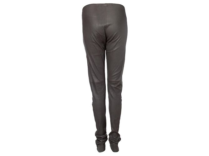 Haider Ackermann, calça stretch de couro verde - vista 2