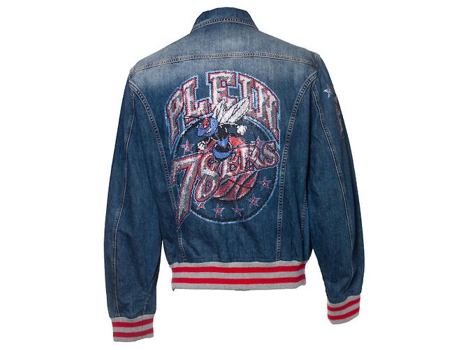 Dsquared2 Philipp Plein, 78ers Denim-Bomberjacke Blau - Ansicht 2