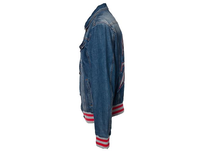 Dsquared2 Philipp Plein, 78ers Denim-Bomberjacke Blau - Ansicht 3
