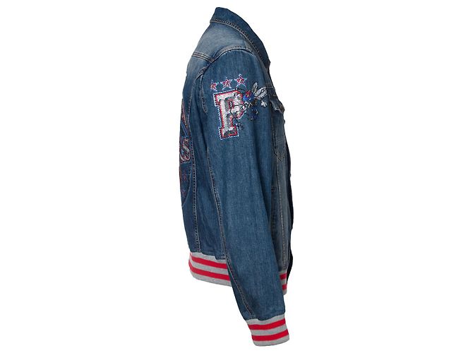 Dsquared2 Philipp Plein, 78ers Denim-Bomberjacke Blau - Ansicht 4