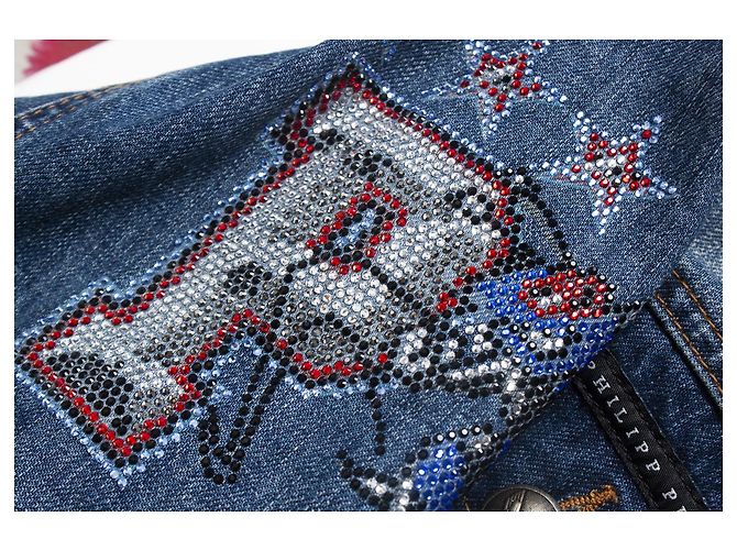 Dsquared2 Philipp Plein, 78ers Denim-Bomberjacke Blau - Ansicht 5