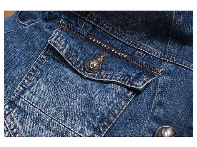 Dsquared2 Philipp Plein, 78ers Denim-Bomberjacke Blau - Ansicht 7