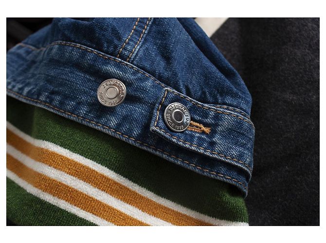 Dsquared2, Bomberjacke mit Lederärmeln Weiß Blau Grau - Ansicht 8