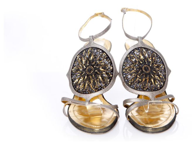 Rene Caovilla René Caovilla, Sandali con paillettes D'oro - vista 5