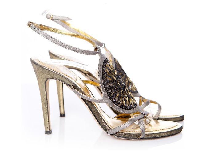 Rene Caovilla René Caovilla, Sandali con paillettes D'oro - vista 6