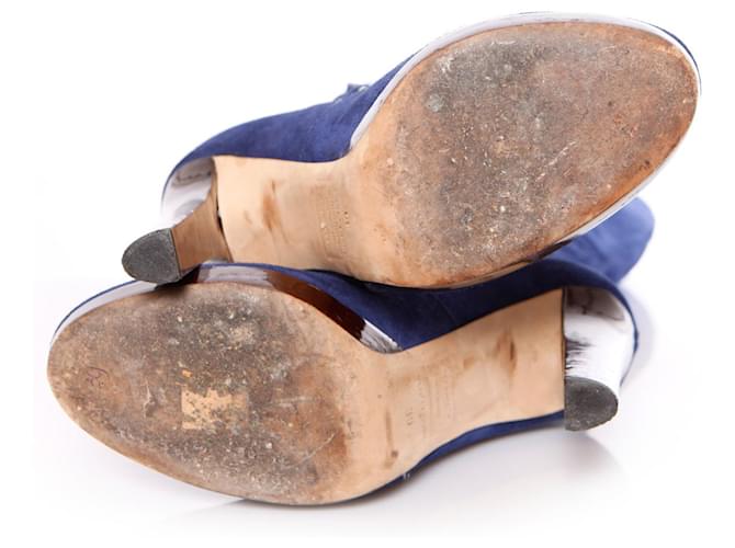 Dsquared2, Stivale in camoscio blu - vista 7