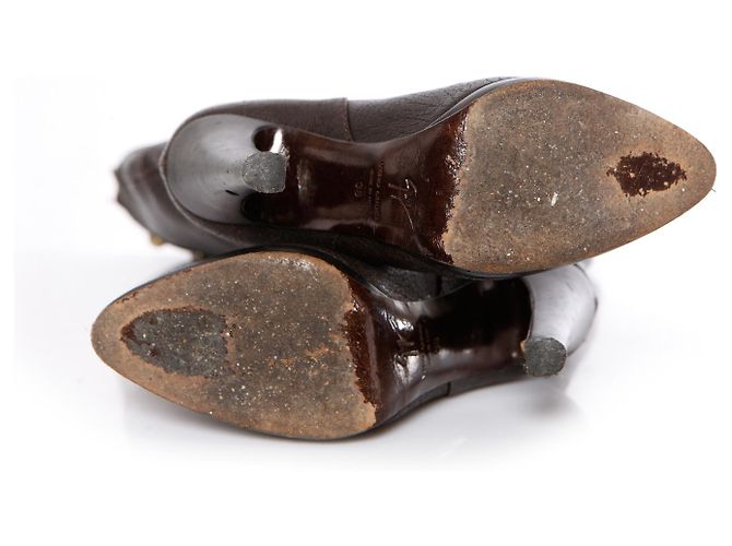 Giuseppe Zanotti, Stivali in pelle marrone con borchie. - vista 8