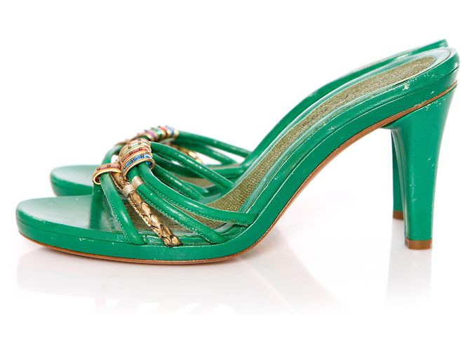 MARC JACOBS, Sandalias de cuero verde. - vista 2