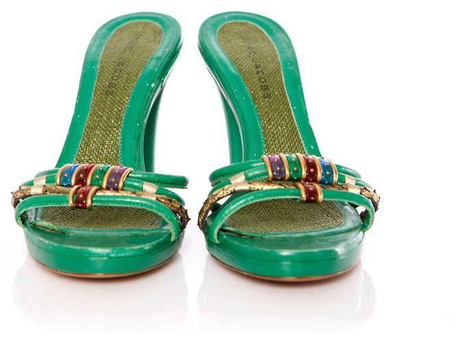 MARC JACOBS, Sandalias de cuero verde. - vista 3
