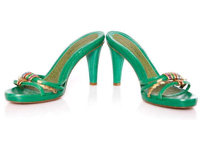 MARC JACOBS, Sandalias de cuero verde. - vista 6