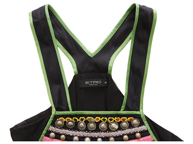 ETRO, Abito salopette multicolore con ricami - vista 5