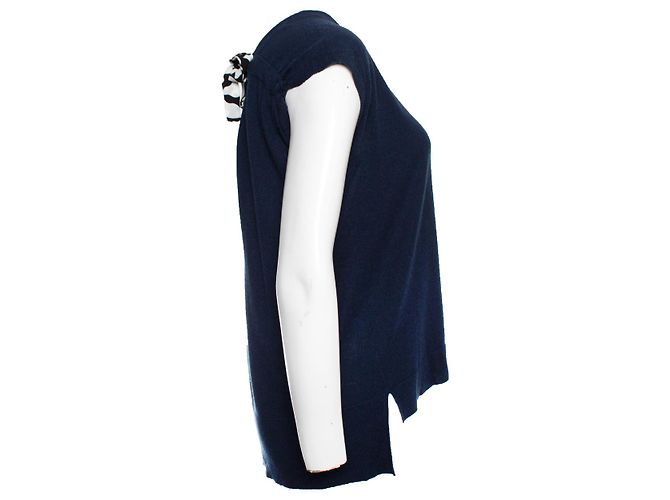 Autre Marque Diane von Furstenberg, Top azul con lazo - vista 3